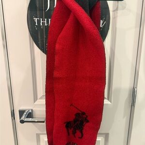 Ralph Lauren Red and Black Wool Scarf